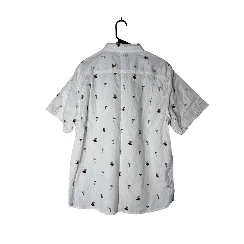 Tommy Bahama Men’s Size Large White Mix Master Camp Martini Button Down Shirt - Picture 3 of 9